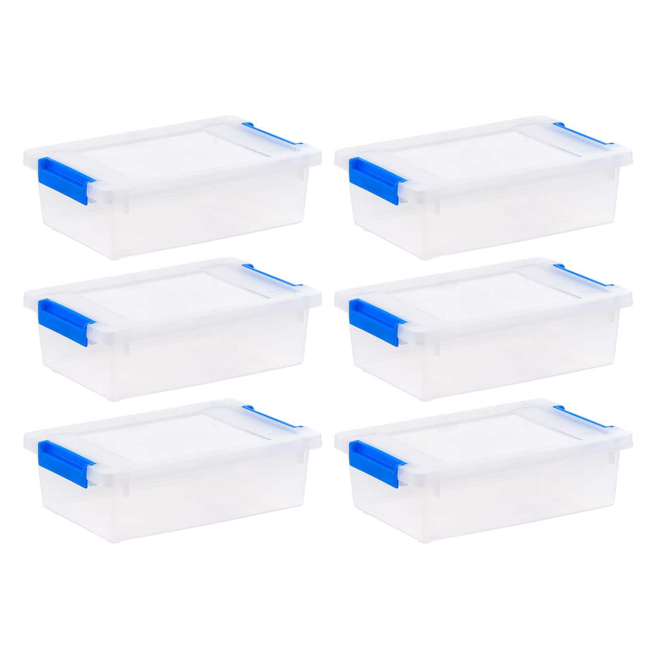 Iris® 2.4 qt. Clear Latching Storage Totes, Set of 6